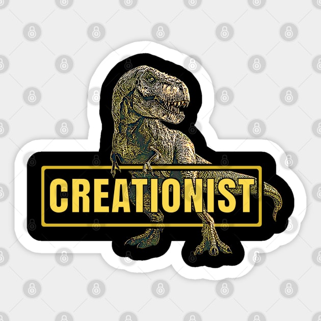 Creationist T-Rex Dinosaur Sticker by The Witness